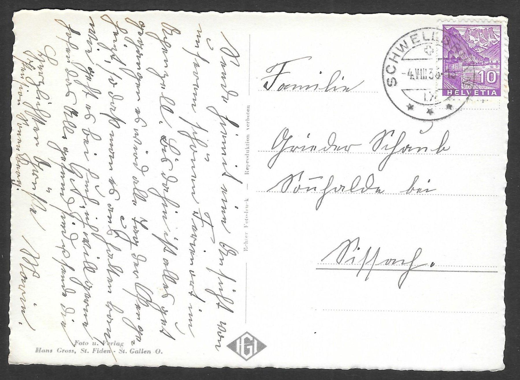 Cartoline postali: Schwellbrunn Dorfansicht – Usato da Olten venduto da clotaldi 1