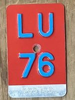 LU 76 - VELONUMMER - FAHRRADSCHILD - PLAQUE DE VELO - LU 76