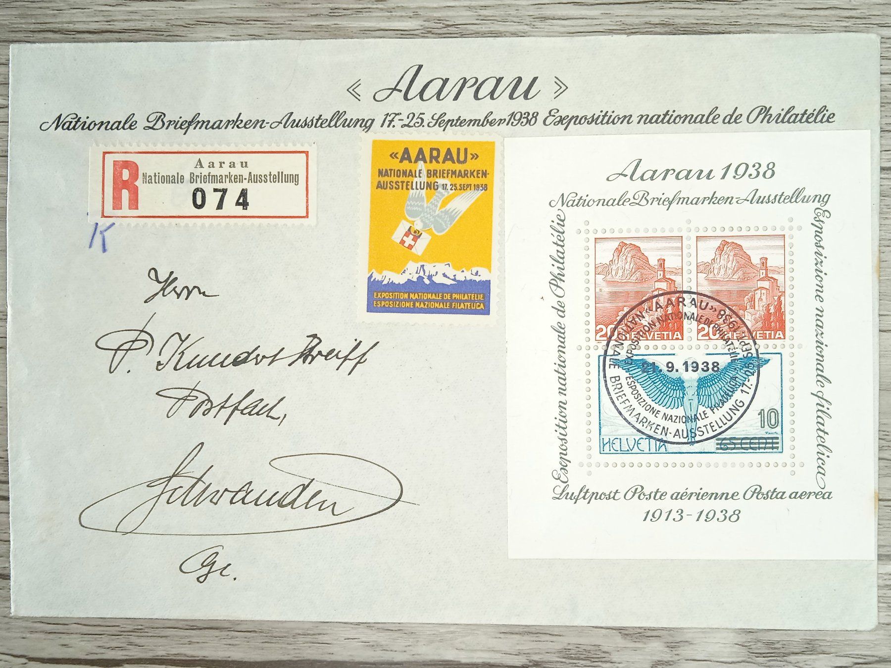 Tutti i francobolli: TR105 Enveloppe Suisse + Timbre 1938 – Usato da Cousset venduto da Patrick_Collections