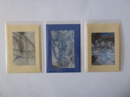 Drei schöne Kunst Doppelschreibkarten