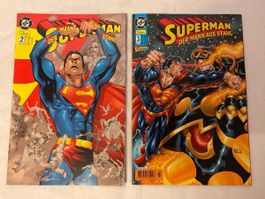 Superman Comic Hefte, der Mann aus Stahl, Nr. 2 und 3