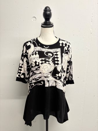 Neues Feinstrick Shirt von Twinset Gr. L schwarz weiss