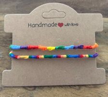 2x Regenbogen Armband / Freundschaftsband, Neu & Handgemacht