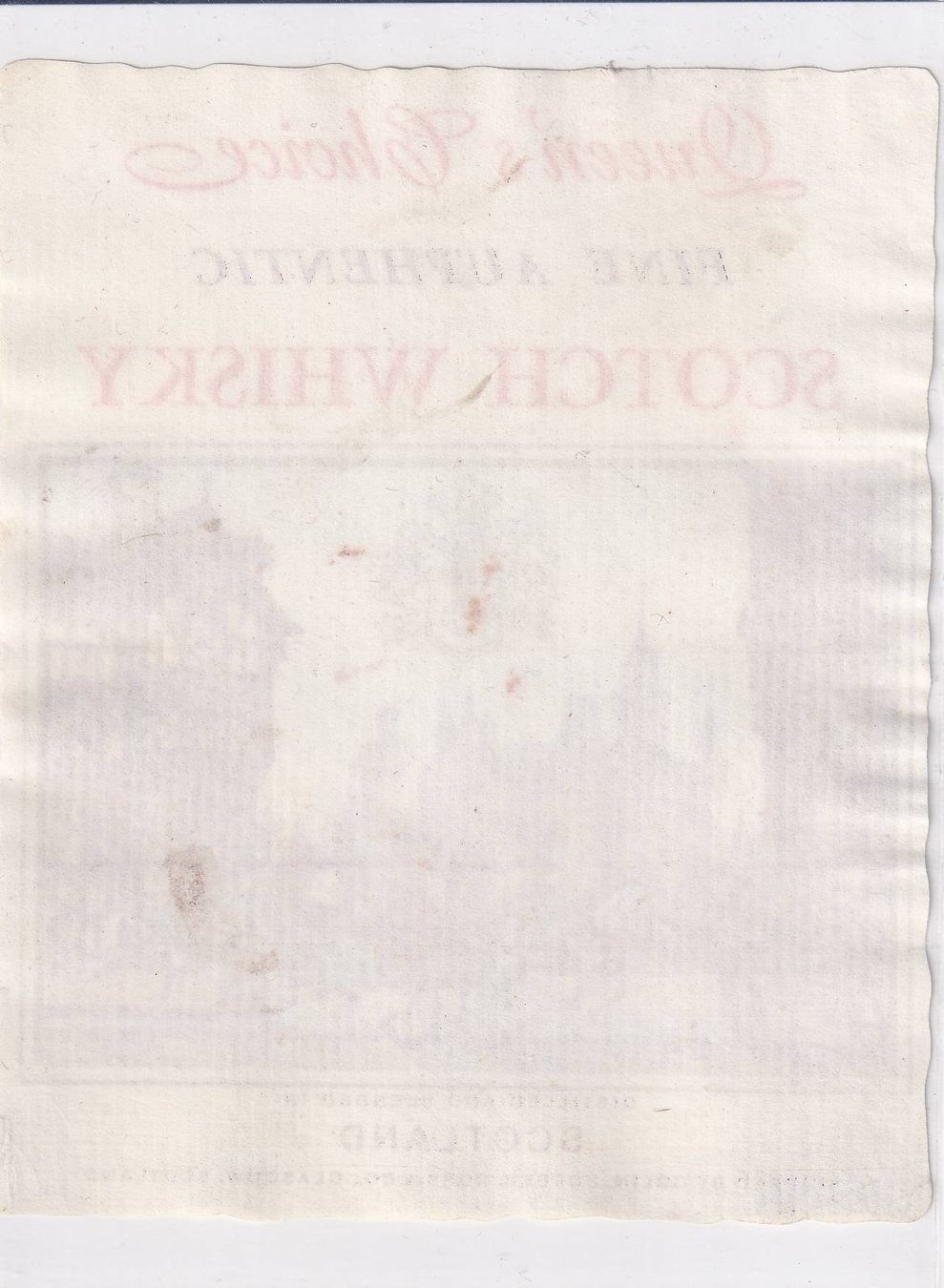 Papier: Etikette - Scotch Whisky "Queen's Choice" /bd – D'occasion à Hombrechtikon par Rudolf07 1