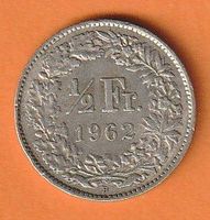 1/2 Franken, Jahrgang 1962, Silber