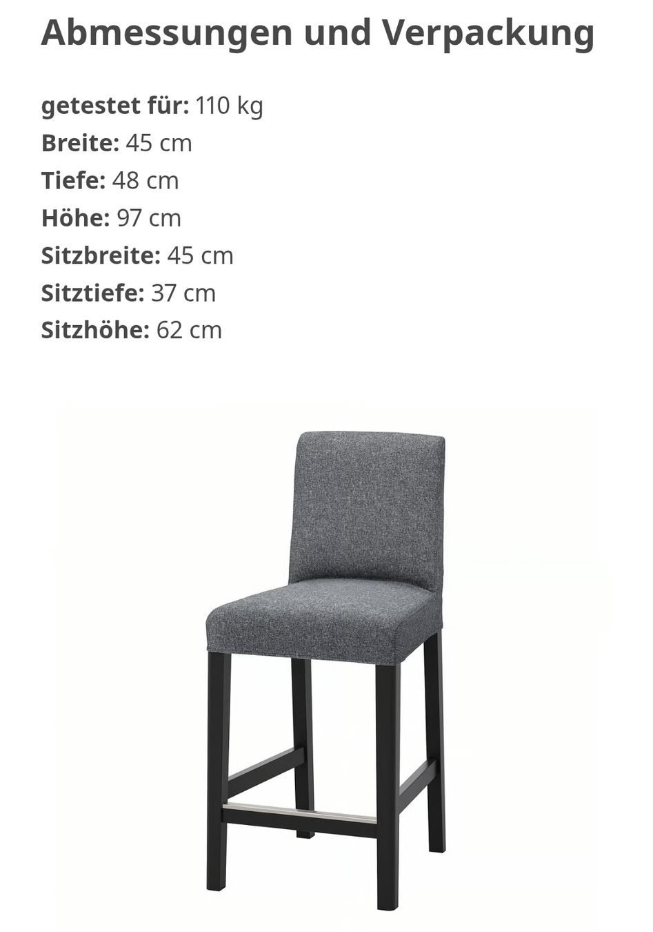 Ikea Seggioloni: 4x Barstühle Ikea Henriksdal 62cm – Usato da Zürich venduto da lui_q6mt 3