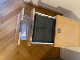 Buero Rollcontainer Holz mit Haengeordner Auszug Top!