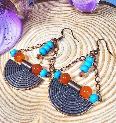 Ohrringe & -stecker: Ohrringe Dame Farao Karneol Boho Style – Neu (gemäss Beschreibung) aus Rudolfstetten von MadebyBrina 1