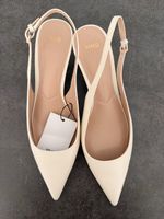 Mango Slingback-Pumps Creme/Off-White, 42 – neu
