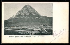 AK Glarus, Ortsansicht gegen den Glärnisch