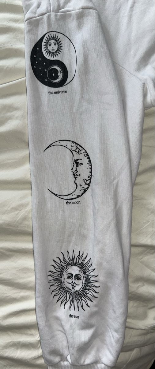 Bershka Maglioni & Felpe: Weisser Kapuzenpullover mit Sonne & Mond Motiv, M – Nuovo (secondo la descrizione) da Köniz venduto da lar_m9xk 2