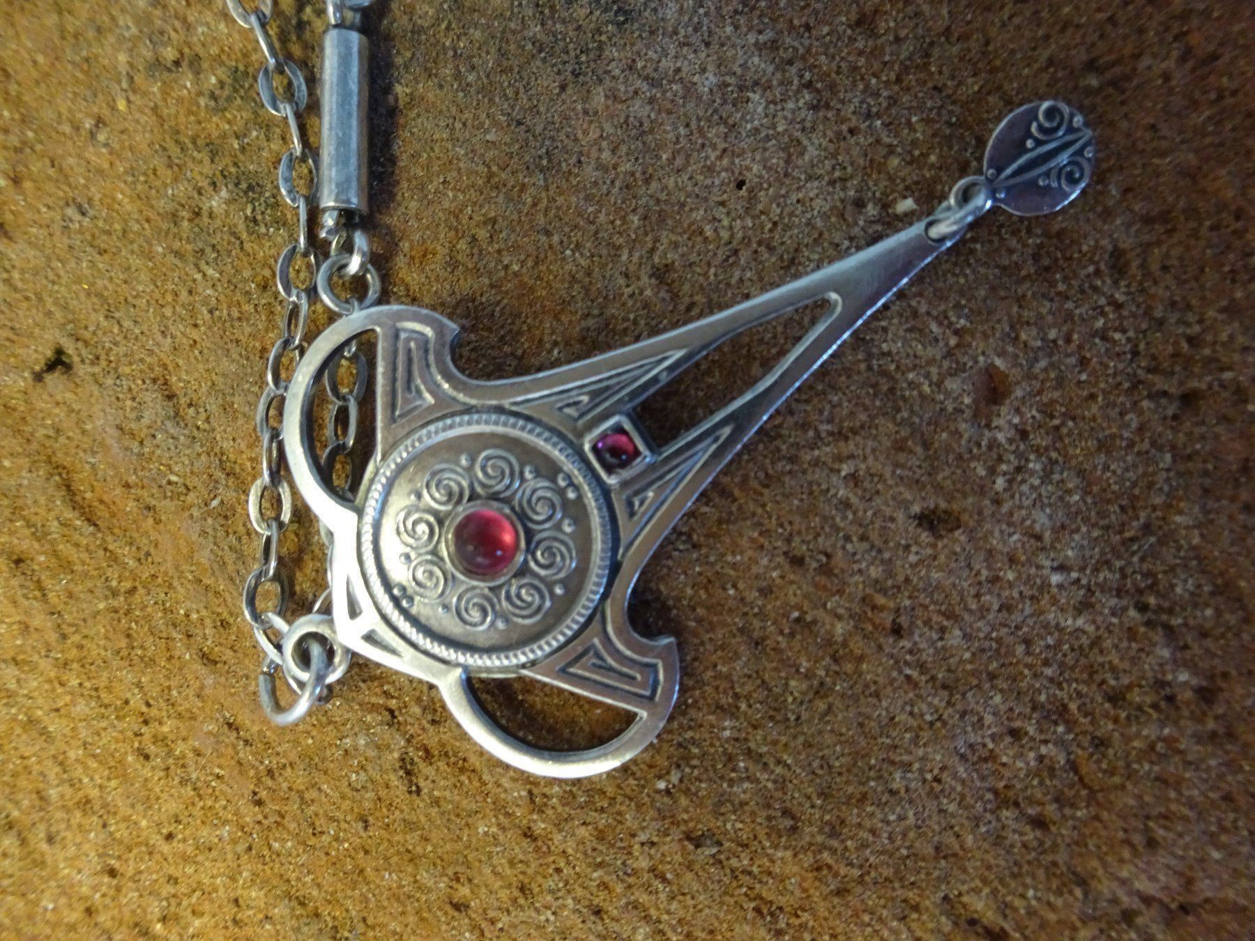 Catenine: Kette Jugendstil Almandin / 800 Silber – Usato da Esslingen venduto da FetteSchnecke 4