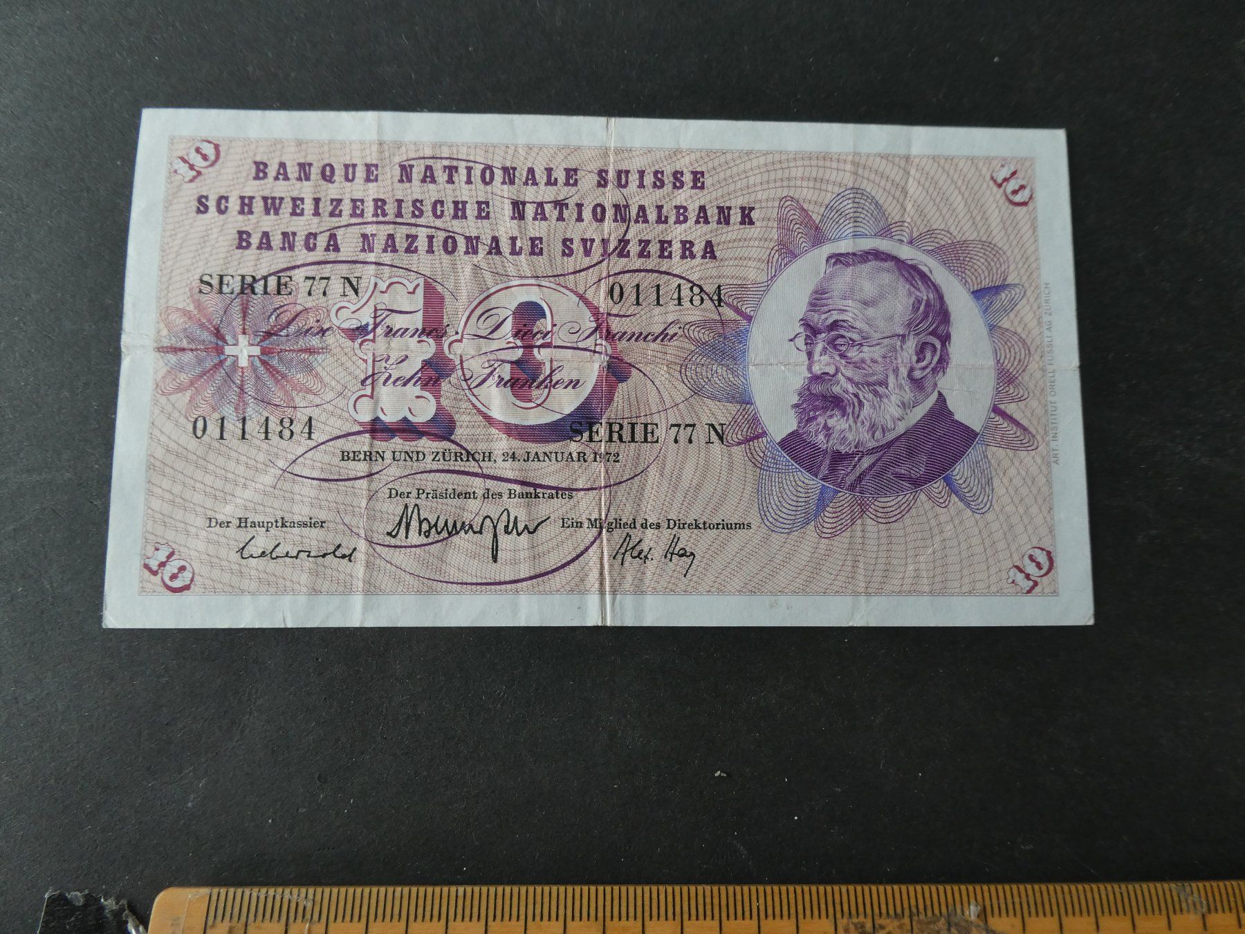 Banconote: Schweiz 1972, 10 Franken – Usato da Hinterforst venduto da Rohusri