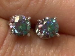 Luxus Elegante Zirkonia Ohrstecker Ohrschmuck  Farbe:Silber