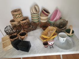 Grosses Set Dekokörbe, diverse Formen und Grössen