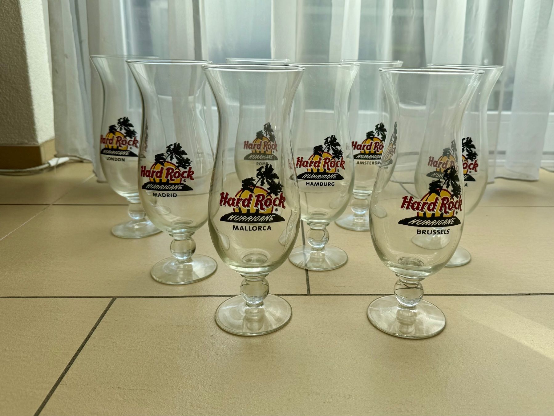 Hard Rock Cafe Bicchieri: 8 Hard Rock Cafe Hurricane Gläser – Usato da Reinach BL venduto da 15Miiine16