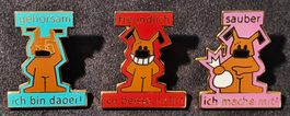 CC854 - Pin 3er Set Hund gehorsam, sauber & freundlich