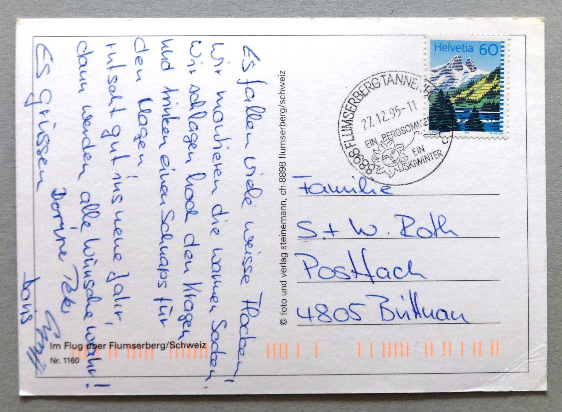 Cartes postales: Im Flug über Flumserberg – Défectueux à Fétigny par Billy2miny 1
