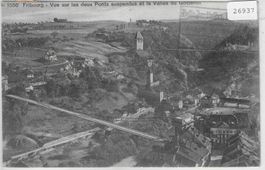 Fribourg - Vue sur les deux Ponts