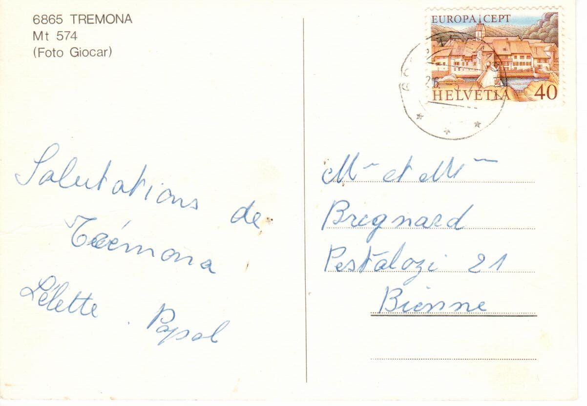 Cartoline postali: Tremona – Usato da Wolhusen venduto da Curver9 1