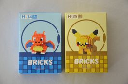 Bausteine Pokémon Minifiguren - Charizard & Pikachu - NEU