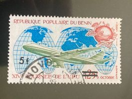 Benin 1984 Tag der UPU 5F auf 125F Boeing 747 gestempelt