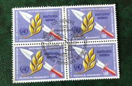 4 er Block Nations Unies gestempelt  ﻿Siehe Original Fotos ﻿