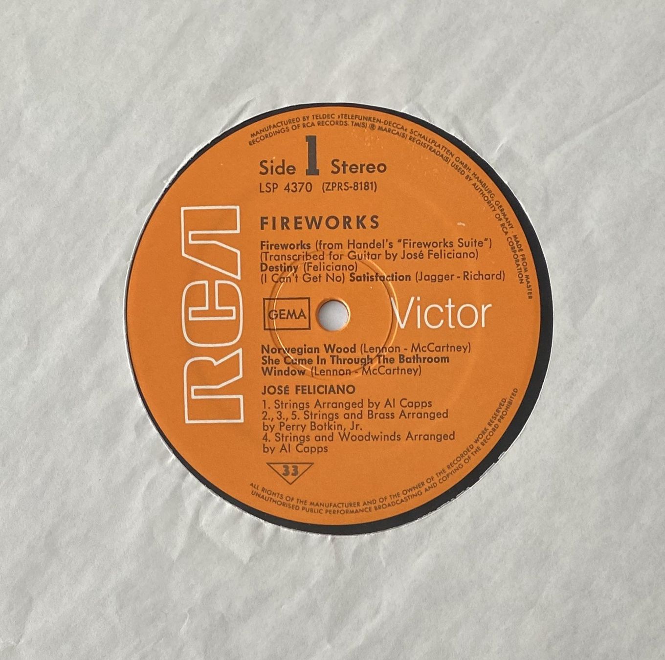 Dischi in vinile: José Feliciano, Fireworks – Usato da Flums venduto da Empe1 2