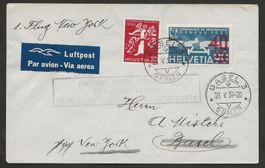 Flugpost Schweiz 1939 Fremder Flug ZH New York   Luftpost