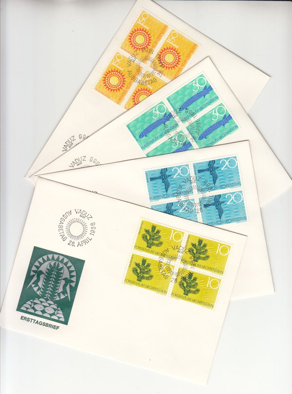 Tutti i francobolli: LBK 395 - 398 im 4er-Block FDC – Usato da Bürglen TG venduto da StampGraf