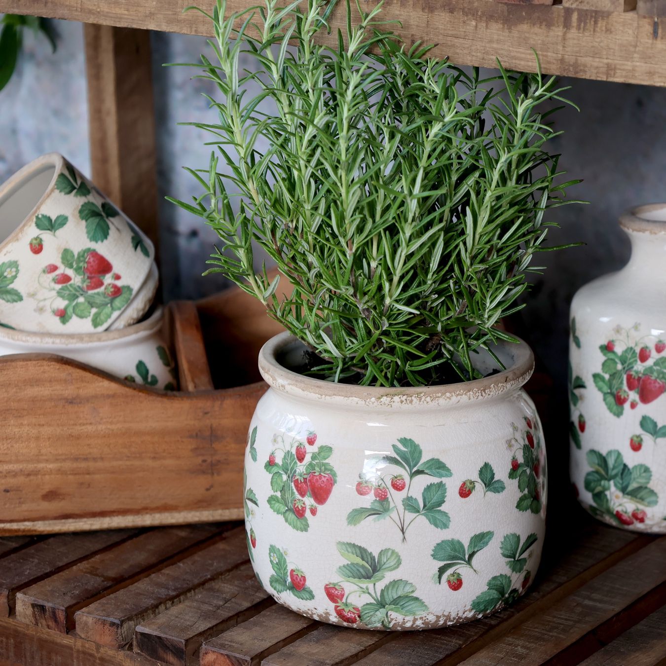 Vasi per fiori: Chic Antique Übertopf "Fraises", Höhe 13 cm – Nuovo e nell'imballaggio originale da Innertkirchen venduto da Glatthard-Interior