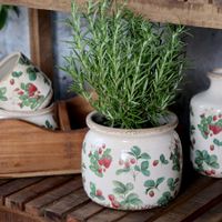 Chic Antique Übertopf "Fraises", Höhe 13 cm