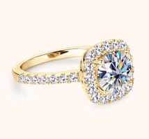 Bague argent avec diamant de moissanite de 1 ct certifié GRA