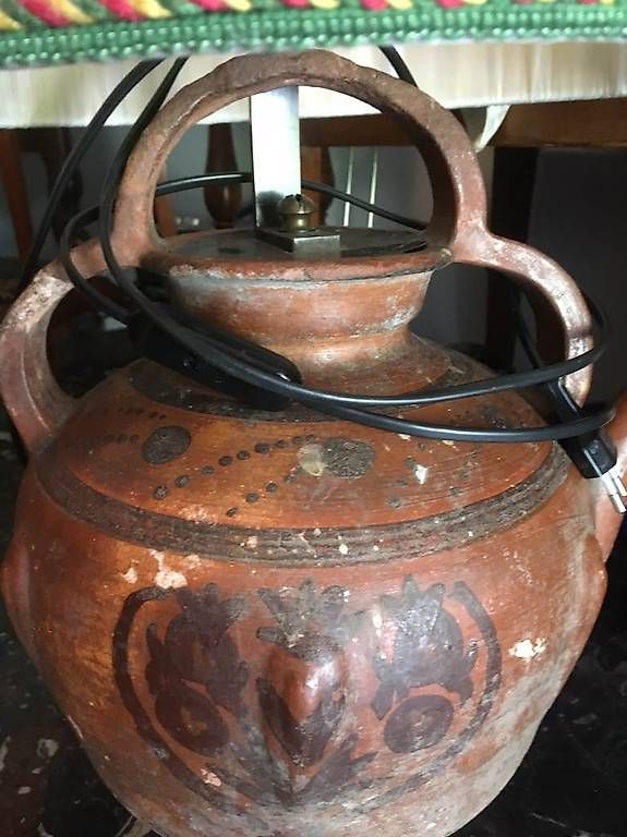 Lampade: ancienne lampe en terre cuite transformée en lampe. – Usato da St. Maurice venduto da Benoit12 1