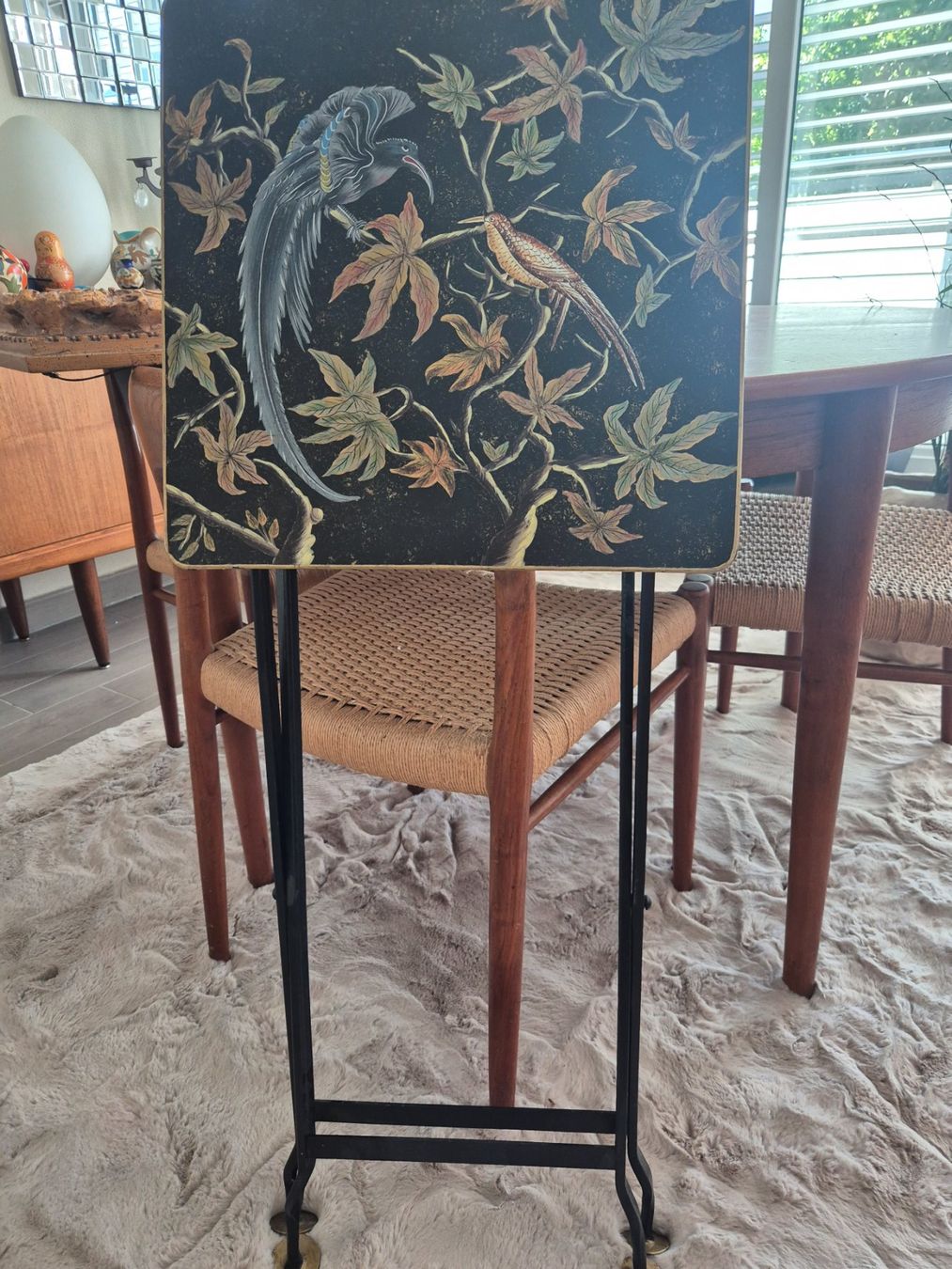 Tische: Table d'appoint métal luable décors oiseaux et fleurs – Gebraucht aus Fully von tameab 6