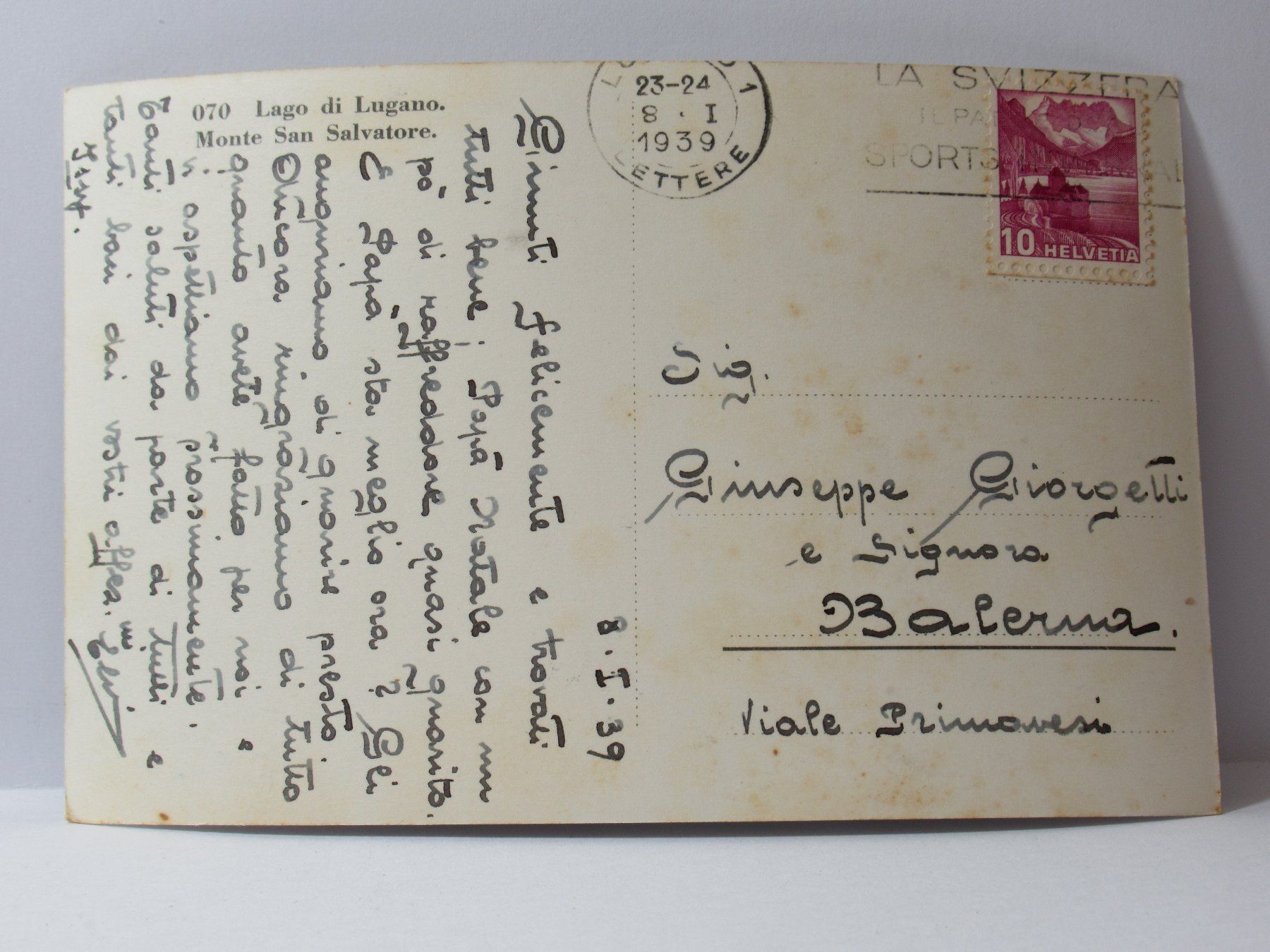 Ansichtskarten: Monte San Salvatore 1939 – Gebraucht aus Grenchen von Bluemchen1900 1