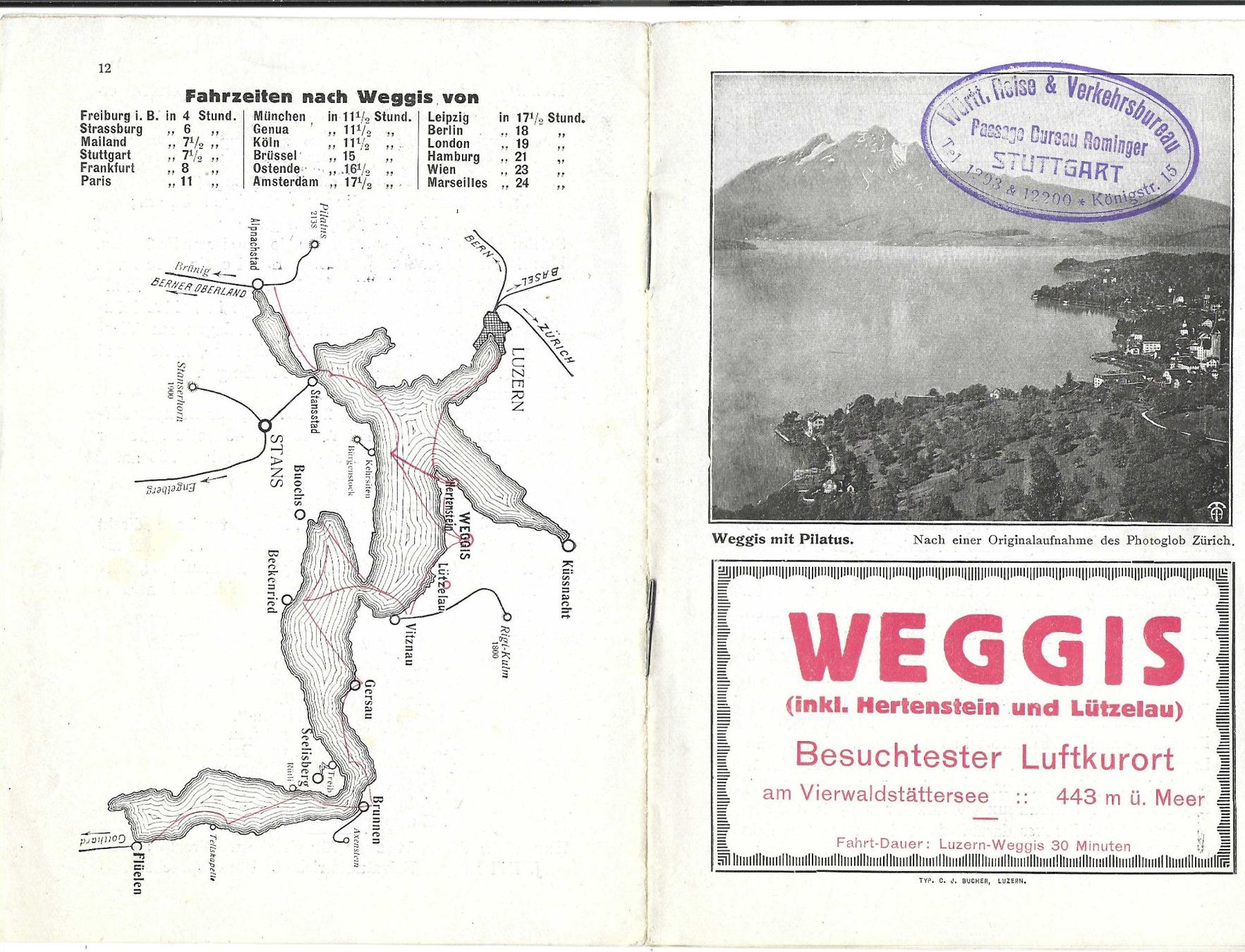 Documenti: Weggis, altes Werbeprospekt, – Nuovo (secondo la descrizione) da Wildhaus venduto da Brunphil 1