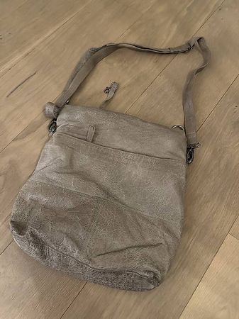 Ledertasche Beige