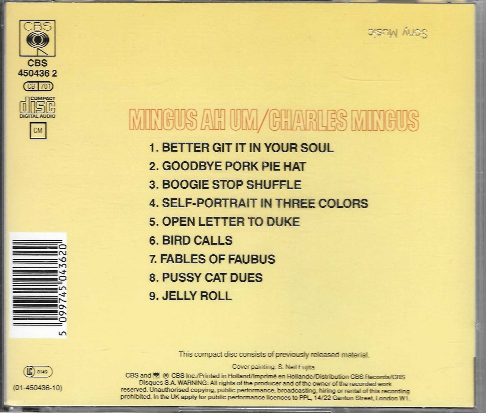 CD: CHARLIES MINGUS  -  MINGUS AH UM – Usato da Bex venduto da Giorgiob 1