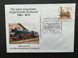 Eisenbahn Angermühle-Stralsund 2013 **  Luxus Brief (B951)