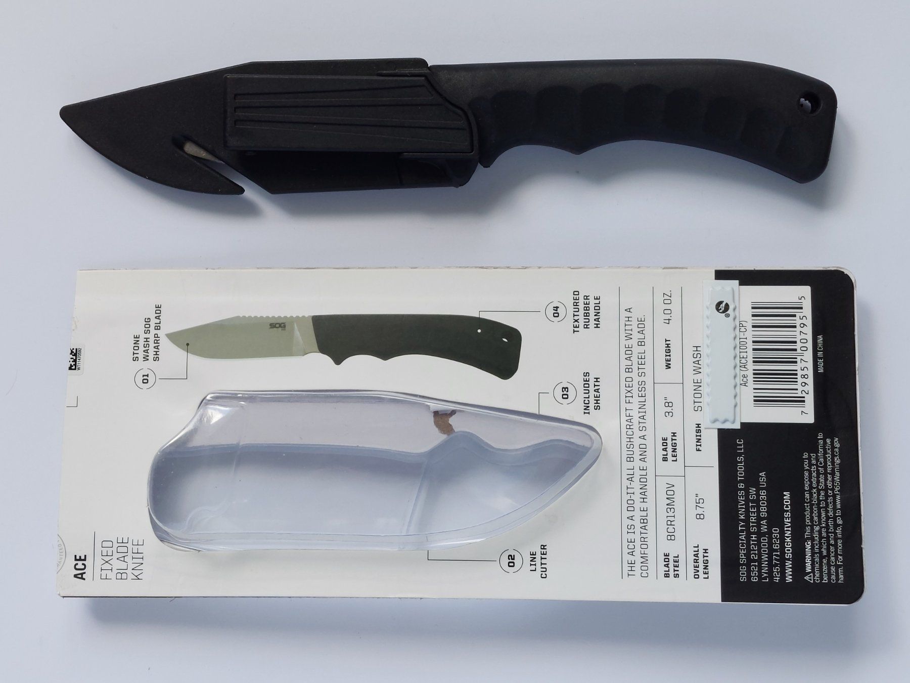 Accessori: SOG - "Ace" Fixed Blade Knife – Nuovo (secondo la descrizione) da Liebefeld venduto da Helveticus6 7