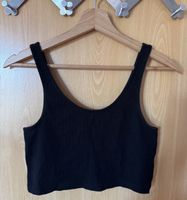 Schwarzes Rippen-Top