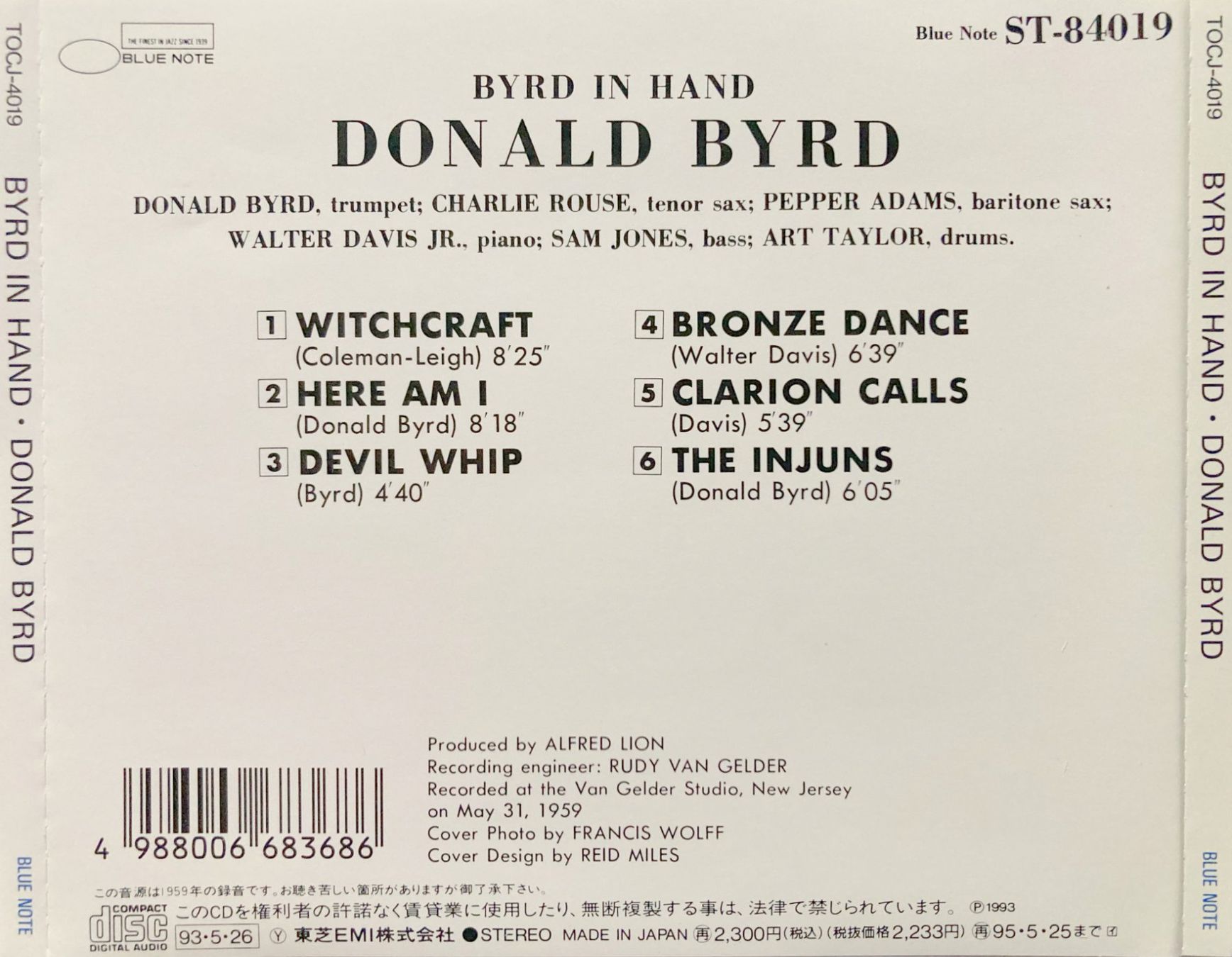 CDs: DONALD BYRD - BYRD IN HAND – Gebraucht aus Bottens von hotter-than-hell 1