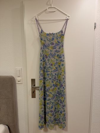 Zara Long Flower Printed Dress Size S