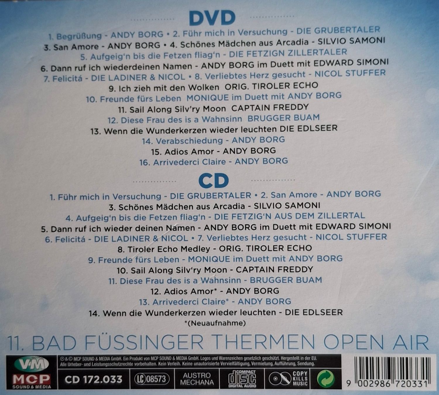 CDs: 11. Bad Füssinger Thermen Open Air - Andy Borg – Gebraucht aus Reinach BL von Chela04 1