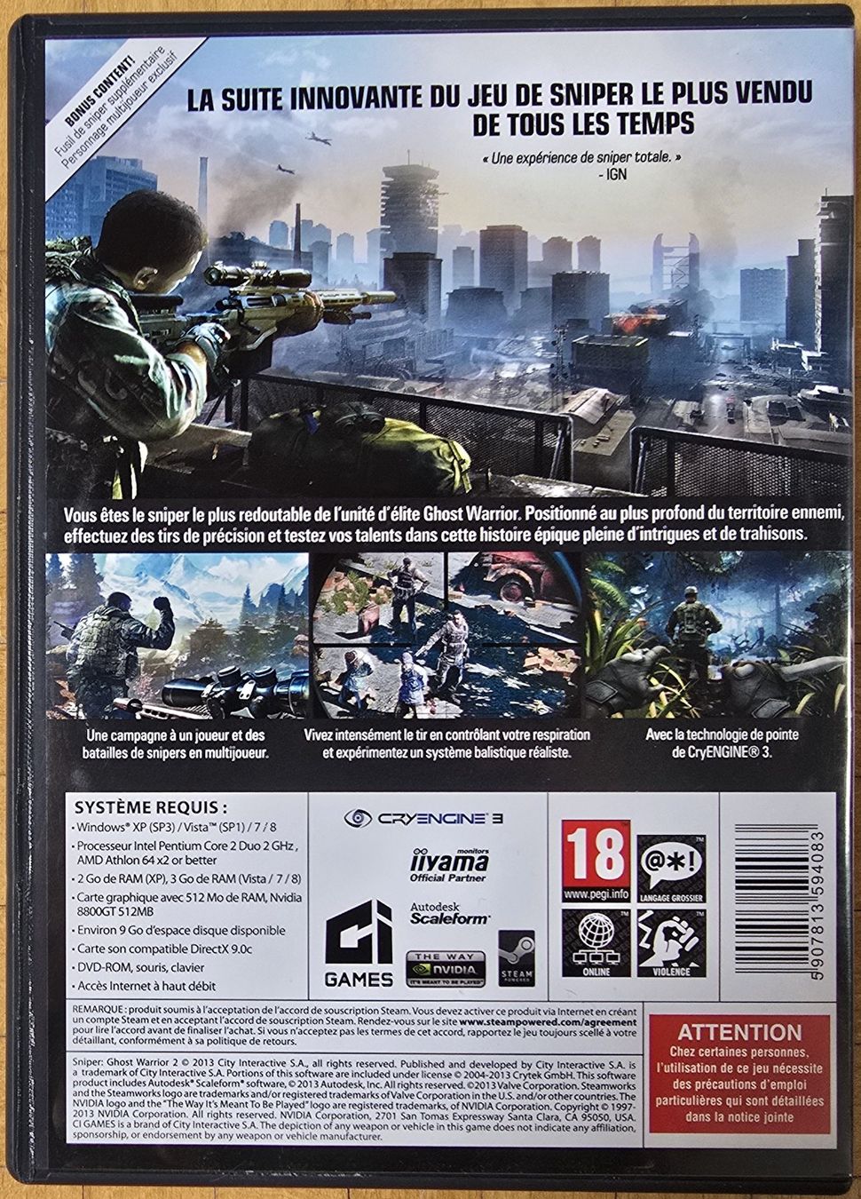 Microsoft Giochi: PC : Sniper - Ghost Warrior 2 – Usato da Froideville venduto da xXSebastienXx 1