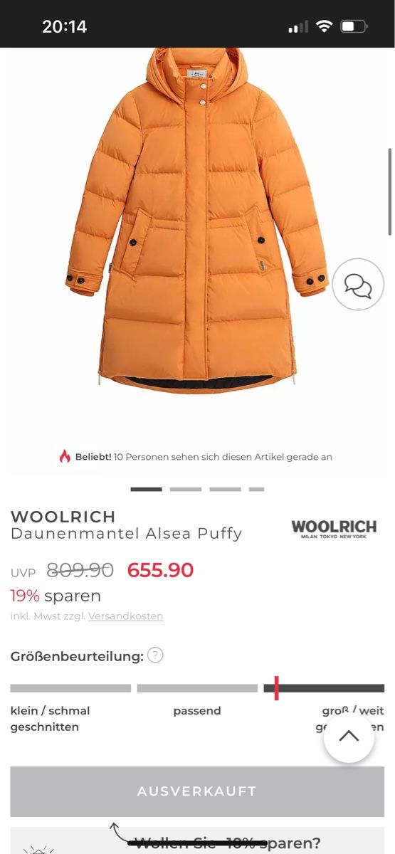 Woolrich Giacche: Woolrich Daunenjacke, orange, Gr. XS – Nuovo (secondo la descrizione) da Baar venduto da Lila2006 2