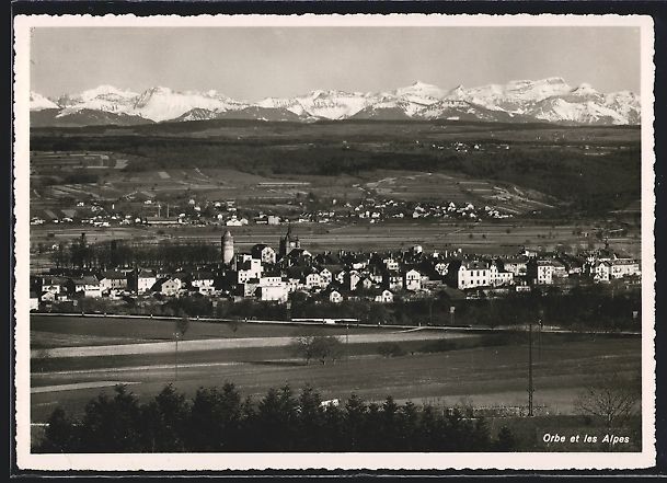 Cartoline postali: AK Orbe, Orbe et les Alpes – Usato da Berlin venduto da bartko-reher