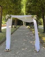     Traubogen aus Birkenholz mit Stoff & Blumendeko
