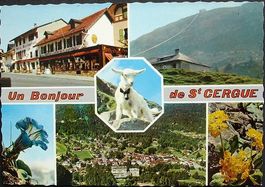 Un Bonjour de ST. CERGUE La rue du village, Pâturage, chèvre